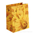 promotional sunflower paper bag with handle for gift, customized print and logo, OEM orders are welcome